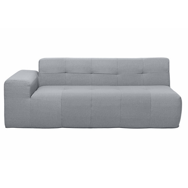 4 Piece Gray Outdoor Compressed Foam Sectional Sofa Lounger and Table Set