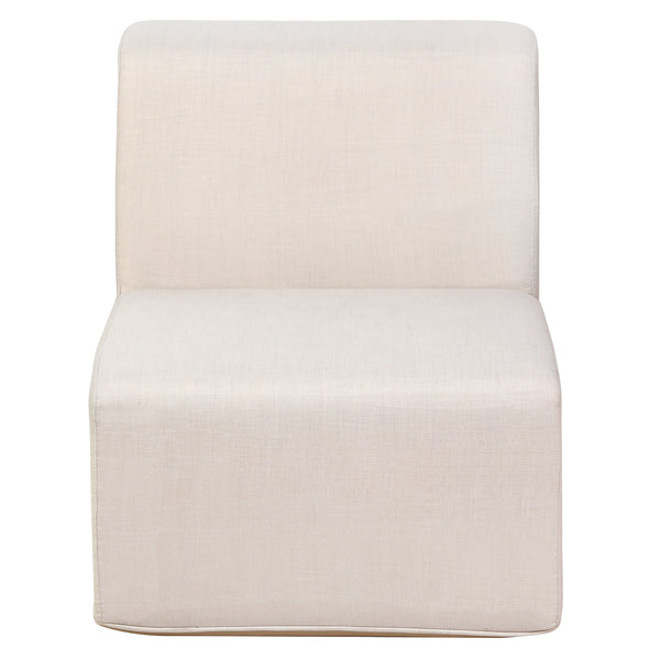 Beige Outdoor Compressed Foam Armless Sectional Sofa Chair