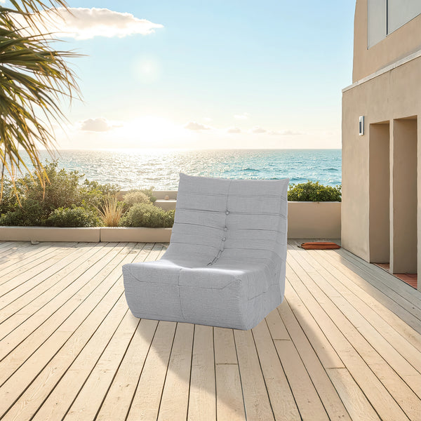5 Piece Gray Outdoor Compressed Foam Loveseat Sofa Chairs and Table Set