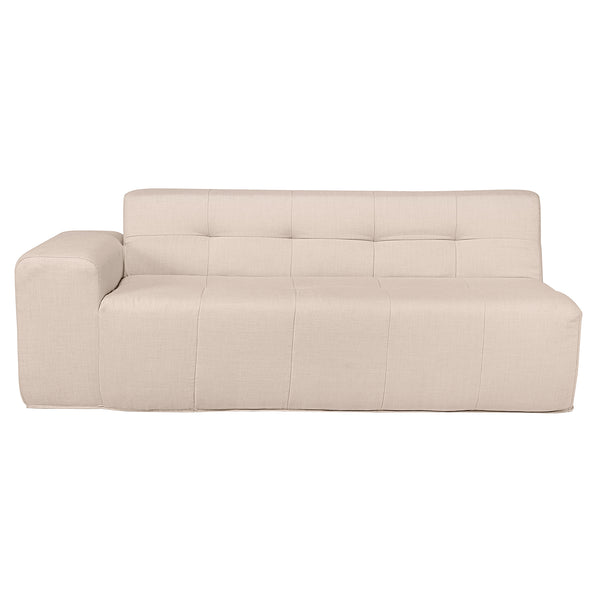 4 Piece Beige Outdoor Compressed Foam Sectional Sofa Lounger and Table Set