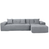 4 Piece Gray Outdoor Compressed Foam Sectional Sofa Lounger and Table Set