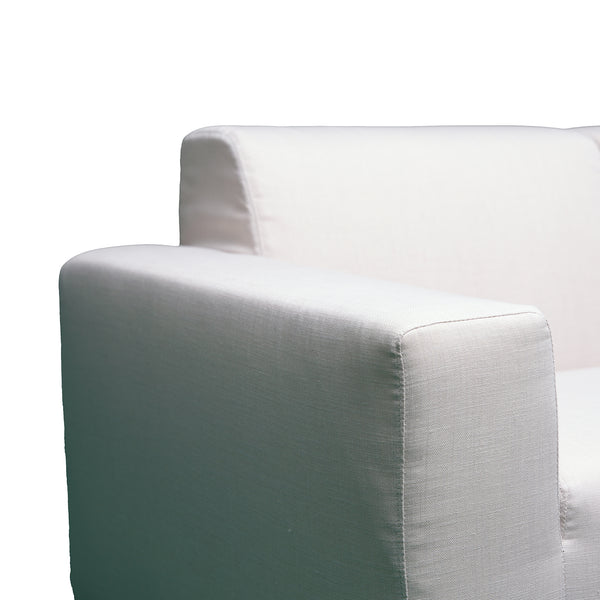 4 Piece Beige Outdoor Compressed Foam Sectional Sofa Lounger and Table Set