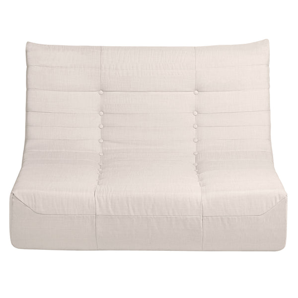 5 Piece Beige Outdoor Compressed Foam Loveseat Sofa Chairs and Table Set