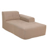 4 Piece Brown Outdoor Compressed Foam Sectional Sofa Lounger and Table Set