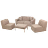 4 Place Seating  Brown Outdoor Compressed Foam Sectional Sofas and Ottoman Set