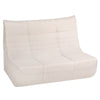 5 Piece Beige Outdoor Compressed Foam Loveseat Sofa Chairs and Table Set