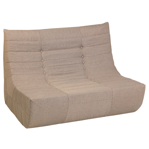 5 Piece Brown Outdoor Compressed Foam Loveseat Sofa Chairs and Table Set