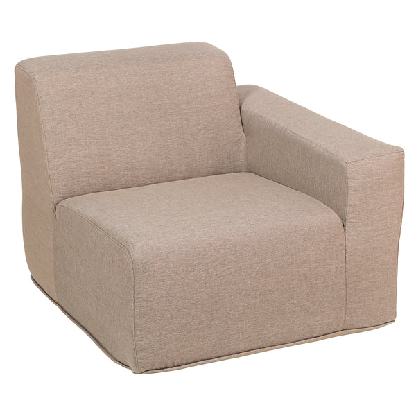 4 Place Seating  Brown Outdoor Compressed Foam Sectional Sofas and Ottoman Set
