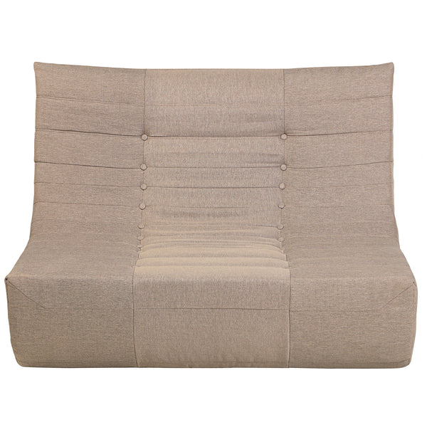 5 Piece Brown Outdoor Compressed Foam Loveseat Sofa Chairs and Table Set