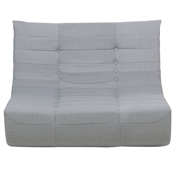 5 Piece Gray Outdoor Compressed Foam Loveseat Sofa Chairs and Table Set