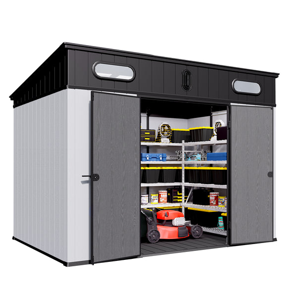 10x7 ft Outdoor Resin Storage Shed with Floor