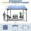 10x10 ft wall mounted pergola size