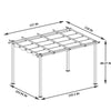 13 x 10 ft Aluminum Pergola With Canopy, Sun Shelter Retractable, Beige