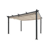 13 x 10 ft Aluminum Pergola With Canopy, Sun Shelter Retractable, Beige