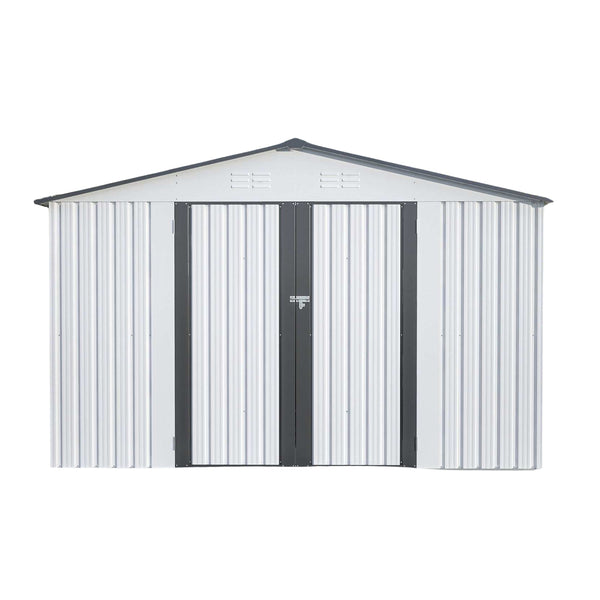 10x8 ft Metal Storage Shed, With Lockable Doors - CheryLife