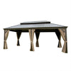 12x20 Ft Hardtop Gazebo, Outdoor Aluminum Frame Canopy with Galvanized Steel Double Roof