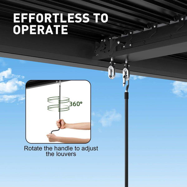 13x10 ft Upgraded Aluminum Louvered Pergola Kit with Adjustable Roof