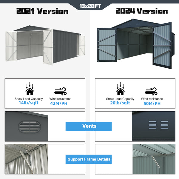 13x20 ft Metal Storage Shed Plus CheryLife
