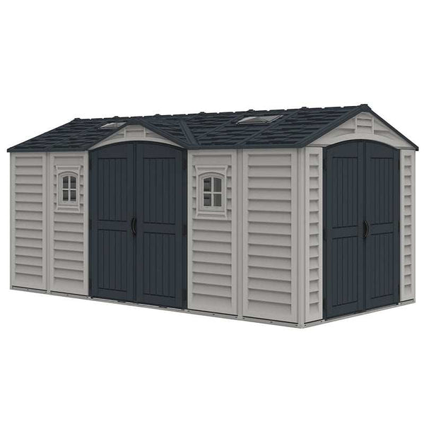 DuraMax 15×8 ft APEX PRO Storage Shed With Foundation Kit