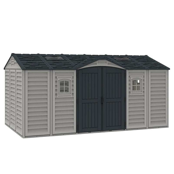 DuraMax 15×8 ft APEX PRO Storage Shed With Foundation Kit