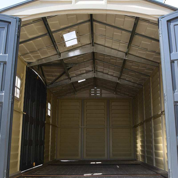 DuraMax 15×8 ft APEX PRO Storage Shed With Foundation Kit