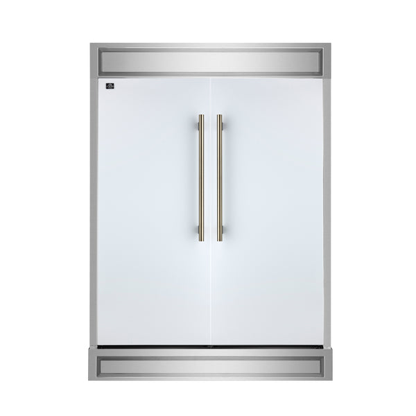 Forno Maderno 2-28-Inch Wide Convertible Refrigerator/Freezer in White, Decorative Trim, 27.2 cu.ft, 84-Inch High, ENERGY STAR Certified