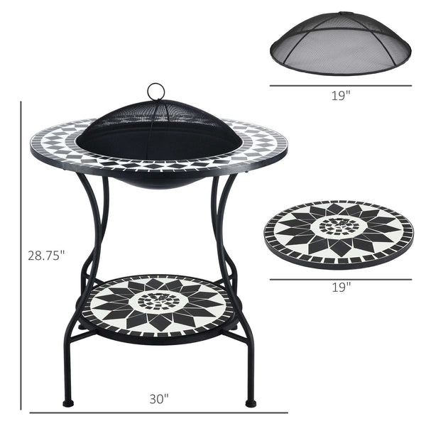 30" Outdoor Fire Pit Dining Table - CheryLife