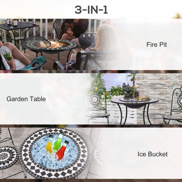 30" Outdoor Fire Pit Dining Table - CheryLife