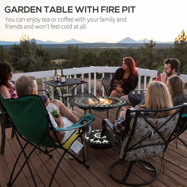 30" Outdoor Fire Pit Dining Table - CheryLife