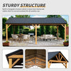 12x20 ft Hardtop Gazebo, Galvanized Steel Gable Roof Pavilion