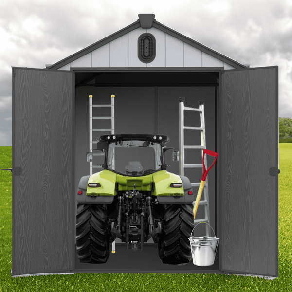 6x8 ft Plastic Storage Shed Grey
