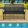 45.7" Patio Bench, Steel and WPC, Black - CheryLife