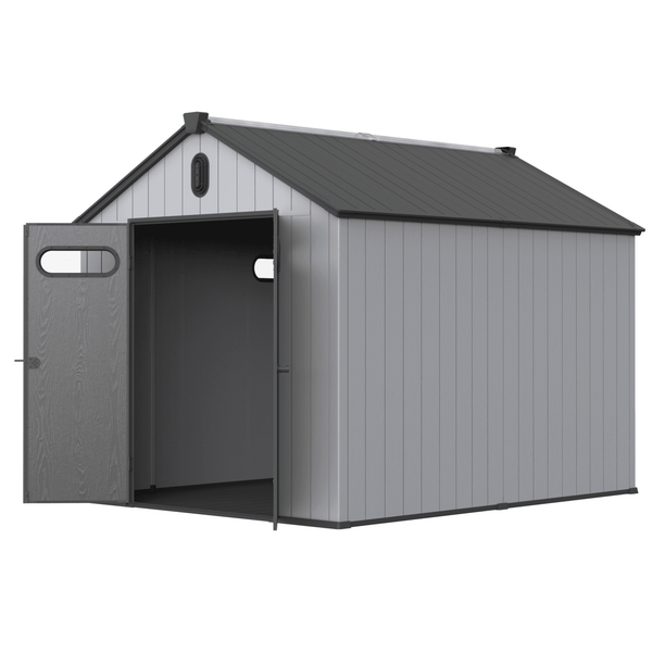 8x10 ft Plastic Storage Shed For Backyard Garden Big Spire Tool Storage