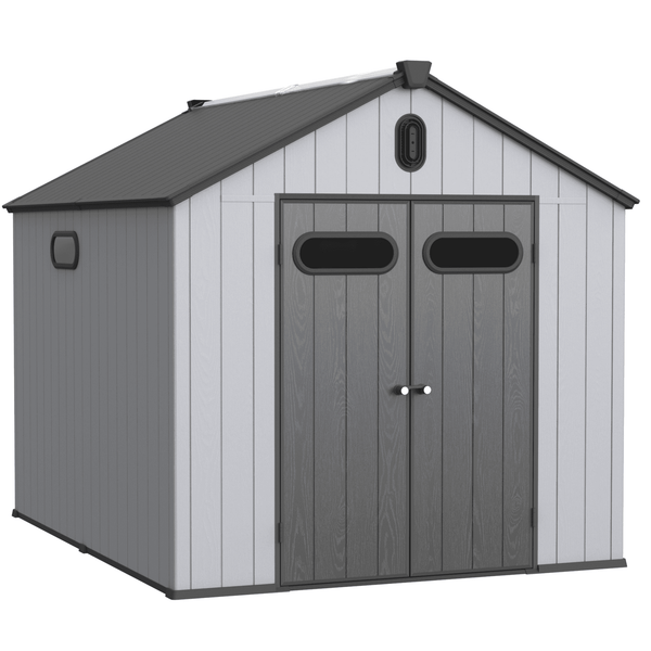 8x10 ft Plastic Storage Shed For Backyard Garden Big Spire Tool Storage