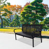 45.7" Patio Bench, Steel and WPC, Black - CheryLife