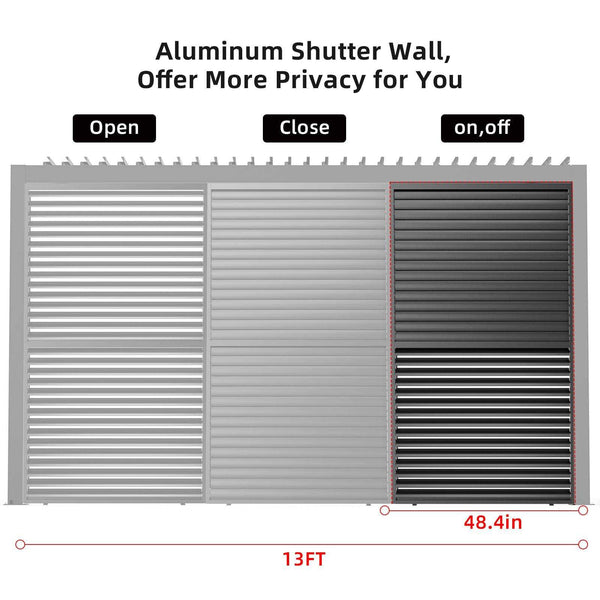 Aluminum Slats Louvered Wall Pergola Accessories
