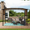 9x12 ft Arched Pergola light brown