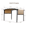 9x12 ft Arched Pergola light brown