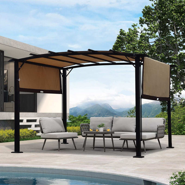 9x12 ft Arched Pergola light brown