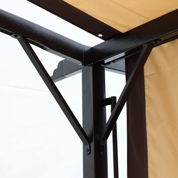9x12 ft Arched Pergola light brown