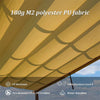 13x9 ft Retractable Pergola, Wood Grain Aluminum Pergola with Adjustable Canopy Roof