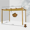 13x9 ft Retractable Pergola, Wood Grain Aluminum Pergola with Adjustable Canopy Roof