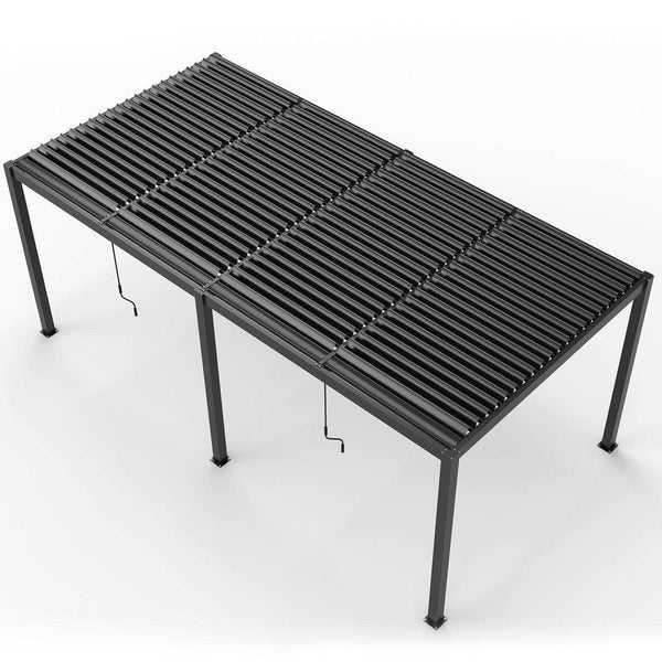 19x10 ft Upgraded Aluminum Pergola Kit Thickened Louvered Extension