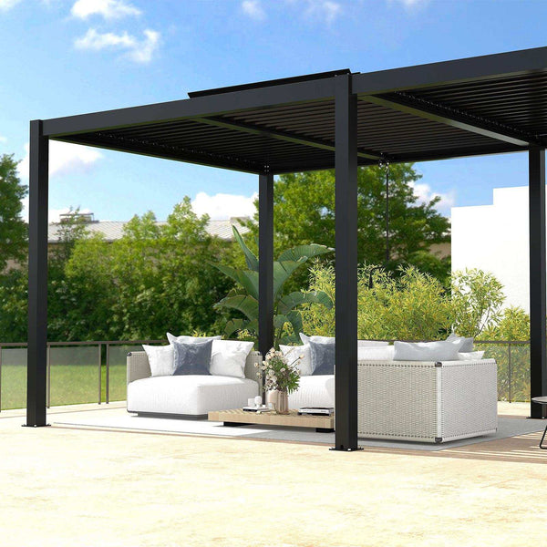 19x10 ft Upgraded Aluminum Pergola Kit Thickened Louvered Extension