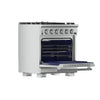Forno Capriasca 30-Inch Freestanding Gas Range, 4 Burners, True Convection Oven