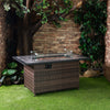 52 Inch Rectangular Outdoor Propane Gas Fire Pit Table 50,000 BTU Heater with Lava Rock Filler