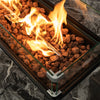 52 Inch Rectangular Outdoor Propane Gas Fire Pit Table 50,000 BTU Heater with Lava Rock Filler