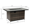 52 Inch Rectangular Outdoor Propane Gas Fire Pit Table 50,000 BTU Heater with Lava Rock Filler