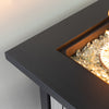 42 Inch Rectangular Outdoor Propane Gas Fire Pit Table 50,000 BTU Heater with Glass Bead Filler and Ice Bucket