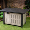 42 Inch Rectangular Outdoor Propane Gas Fire Pit Table 50,000 BTU Heater with Glass Bead Filler and Ice Bucket